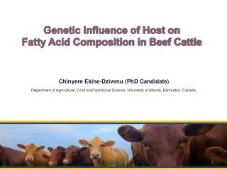 Genetic Influence of Host on Fatty Acid Composition in Beef Cattle