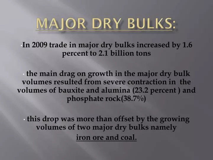 major dry bulks