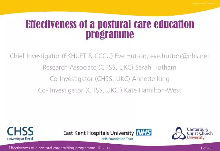 effectiveness of a postural care education programme