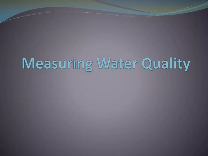 measuring water quality