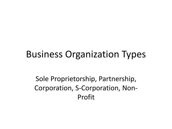 business organization types