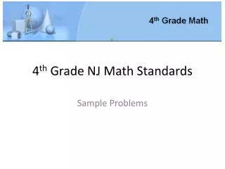 4 th Grade NJ Math Standards