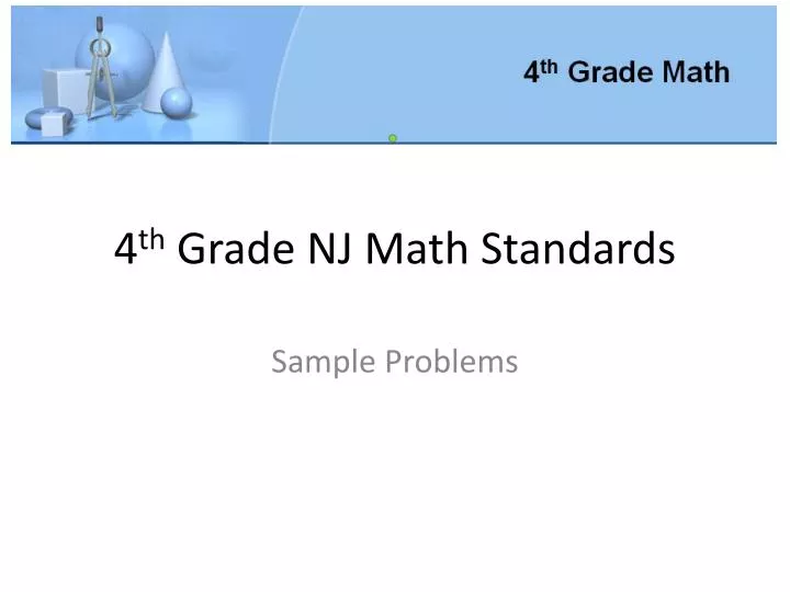 4 th grade nj math standards