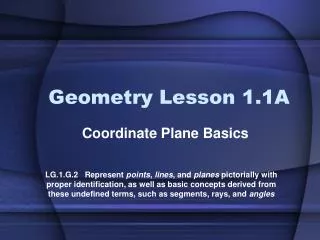 Geometry Lesson 1.1A