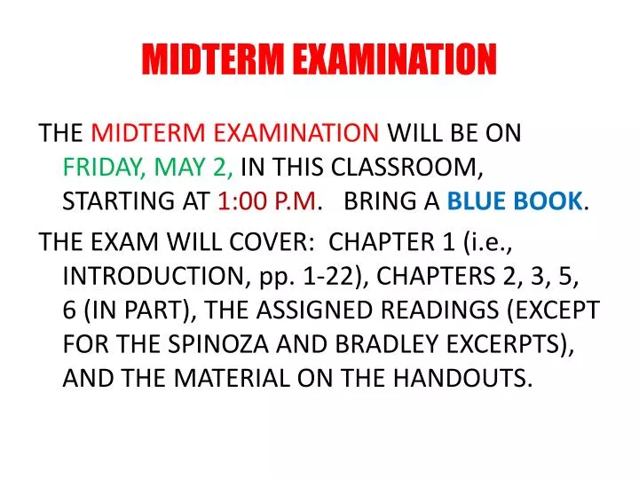 midterm examination