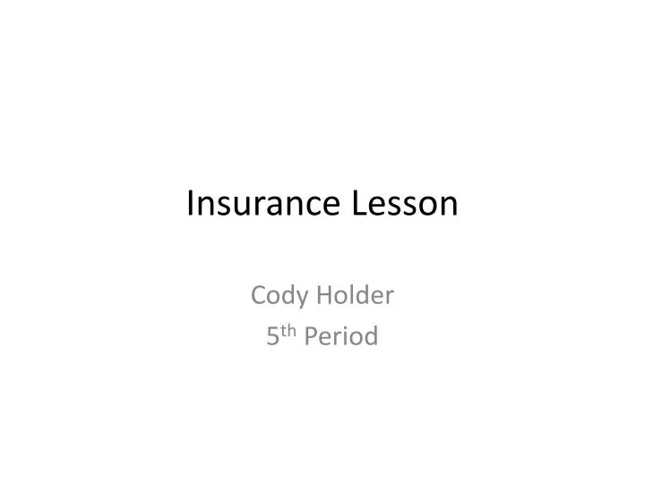 insurance lesson
