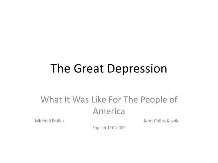 the great depression