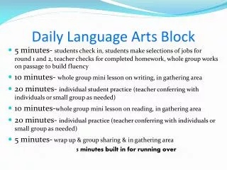 Daily Language Arts Block