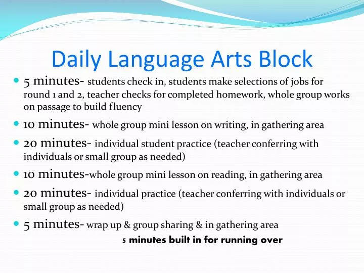 daily language arts block