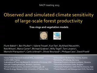 Observed and simulated climate sensitivity of large-scale forest productivity