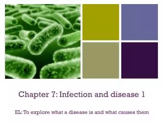 Chapter 7: Infection and disease 1 EL: To explore what a disease is and what causes them