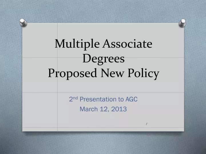 multiple associate degrees proposed new policy