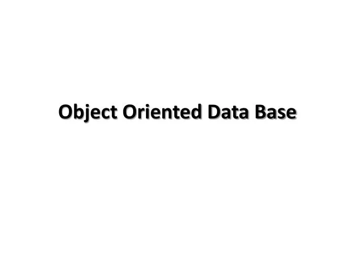 object oriented data base