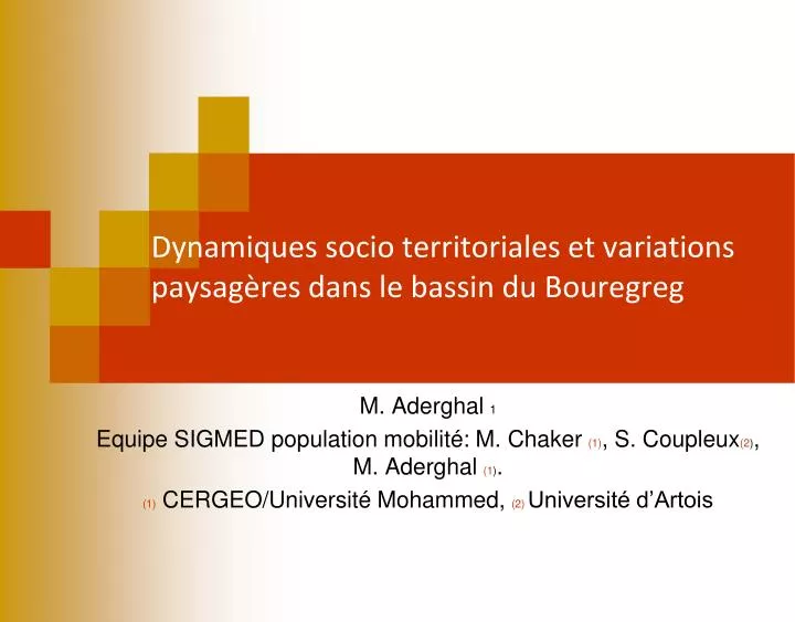 dynamiques socio territoriales et variations paysag res dans le bassin du bouregreg