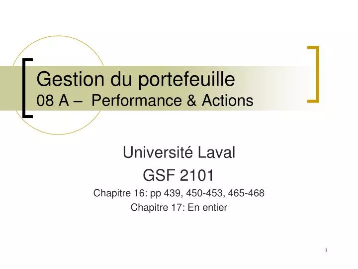 gestion du portefeuille 08 a performance actions