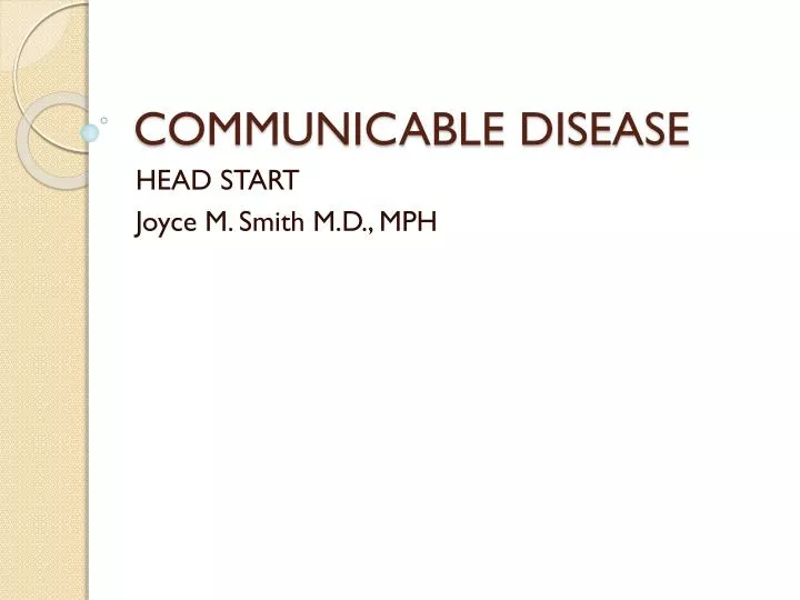 communicable disease