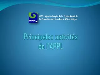 principales activit s de l appl