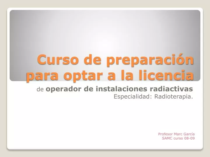 curso de preparaci n para optar a la licencia