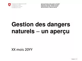 gestion des dangers naturels un aper u