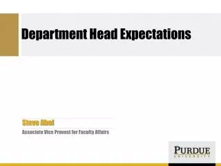 Department Head Expectations