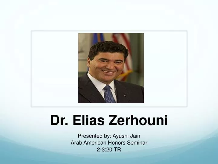 dr elias zerhouni