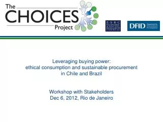 Leveraging buying power: ethical consumption and sustainable procurement in Chile and Brazil