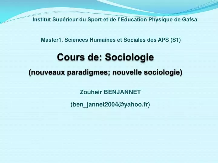 cours de sociologie nouveaux paradigmes nouvelle sociologie