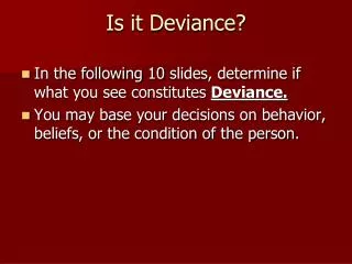 is it deviance