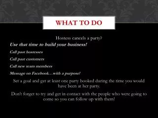 what to do