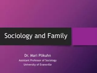 Sociology and Family