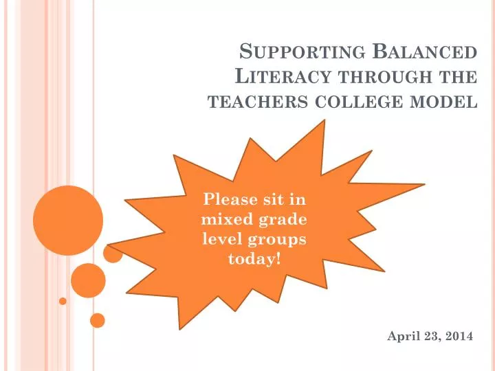 supporting balanced literacy through the teachers college model