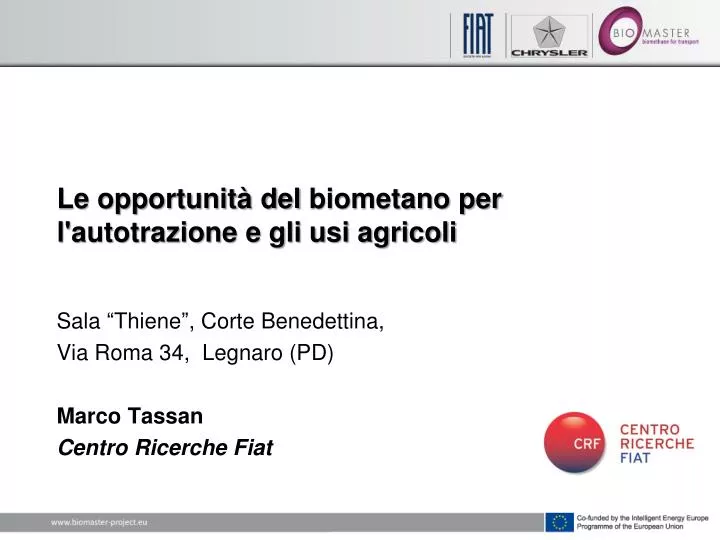 le opportunit del biometano per l autotrazione e gli usi agricoli