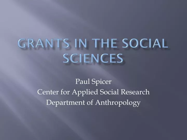 grants in the social sciences