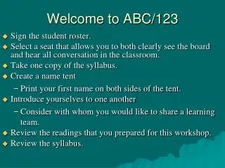 Welcome to ABC/123