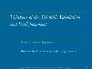Thinkers of the Scientific Revolution and Enlightenment