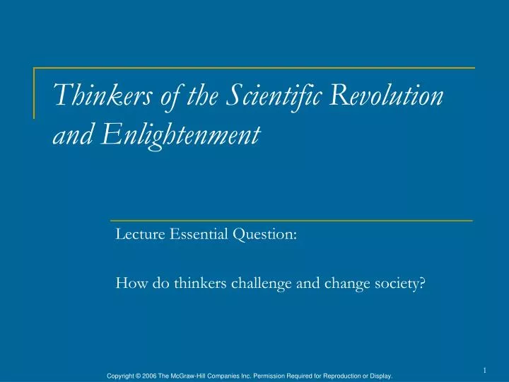 thinkers of the scientific revolution and enlightenment