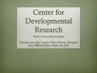 Center for Developmental Research