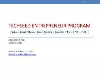 TechSeed ENTREPRENEUR PROGRAM