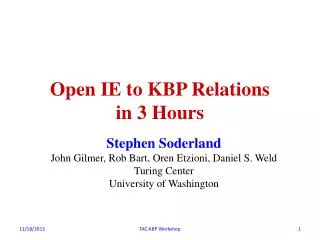 Open IE to KBP Relations in 3 Hours