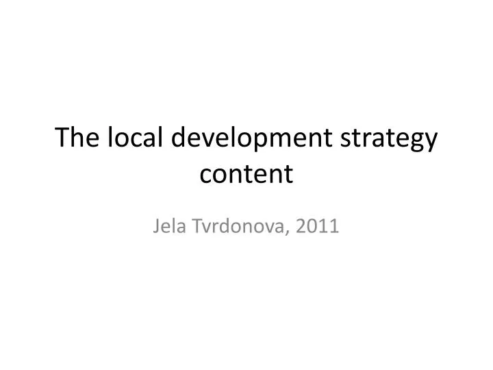 the local development strategy content