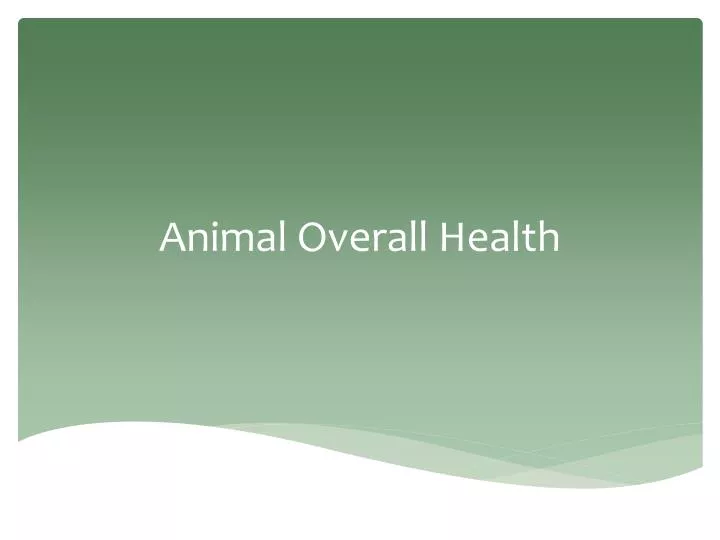 animal overall health