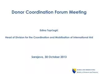 Donor Coordination Forum Meeting Edina Top?agi?