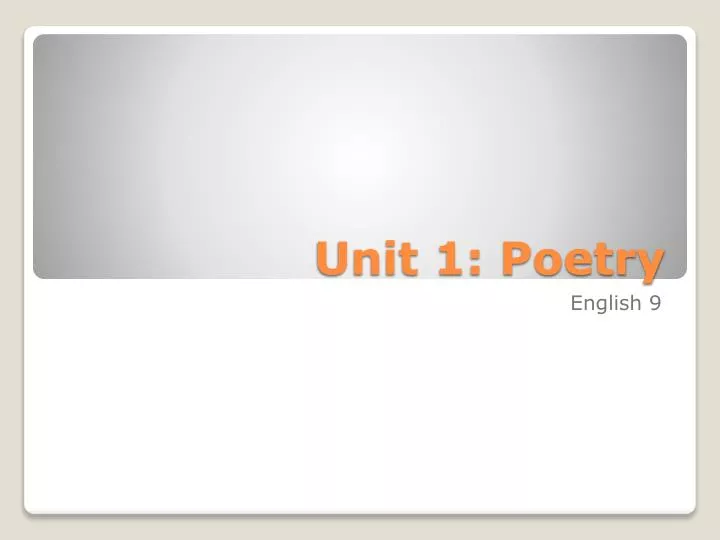 unit 1 poetry
