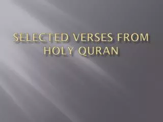 selected verses from holy quran