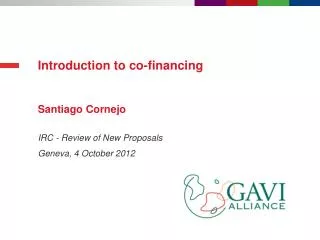 Introduction to co-financing Santiago Cornejo