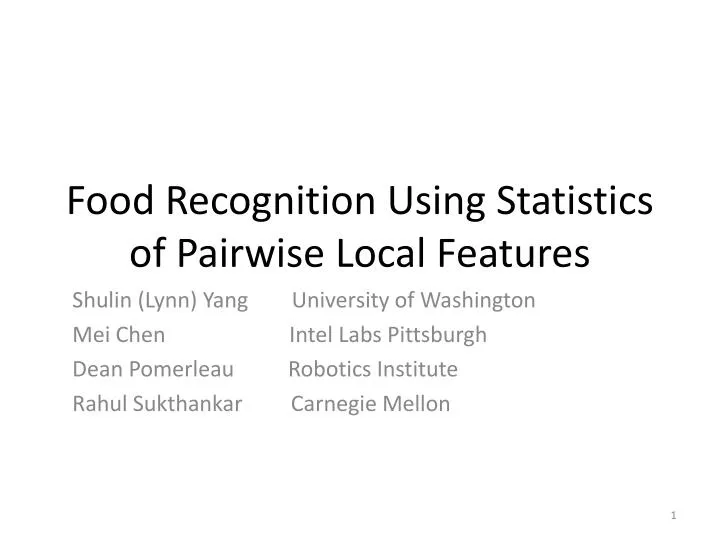 food recognition using statistics of pairwise local features