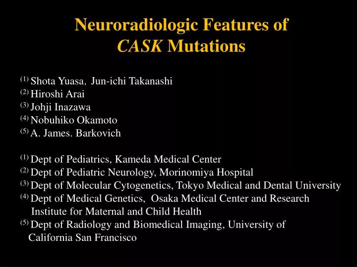 neuroradiologic features of cask mutations