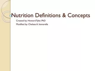 Nutrition Definitions &amp; Concepts