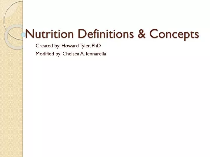 nutrition definitions concepts