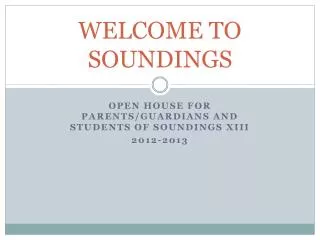 WELCOME TO SOUNDINGS